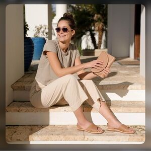 Nisolo Almond All-Day Cross Strap Sandal